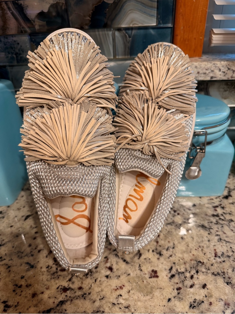 Sam Edelman Silver Metallic Tassel Slip-On Sneakers Size 8M - Picture 3 of 11